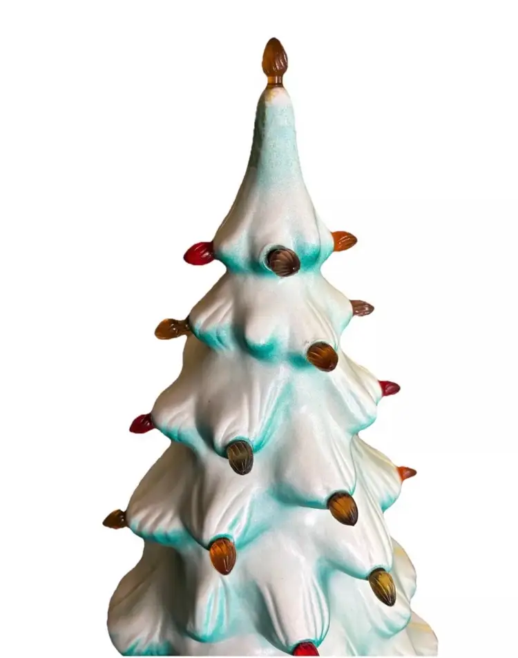 Vintage Union Products MCM Lighted Blow Mold Christmas Tree Color Pegs WORKS