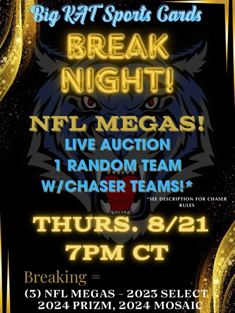 NFL MEGA Box Break Night! 3 Megas - Live Auction W/Chaser Teams!