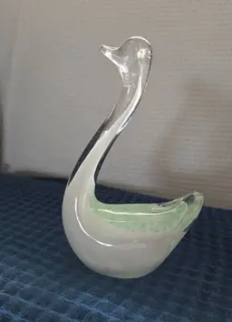 Hand Blown Glass Swan Figurine