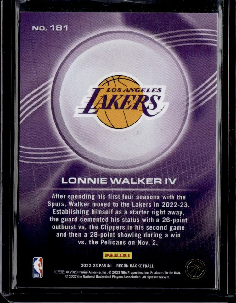 Lonnie Walker IV 2022-23 Panini Recon Card red holo /199