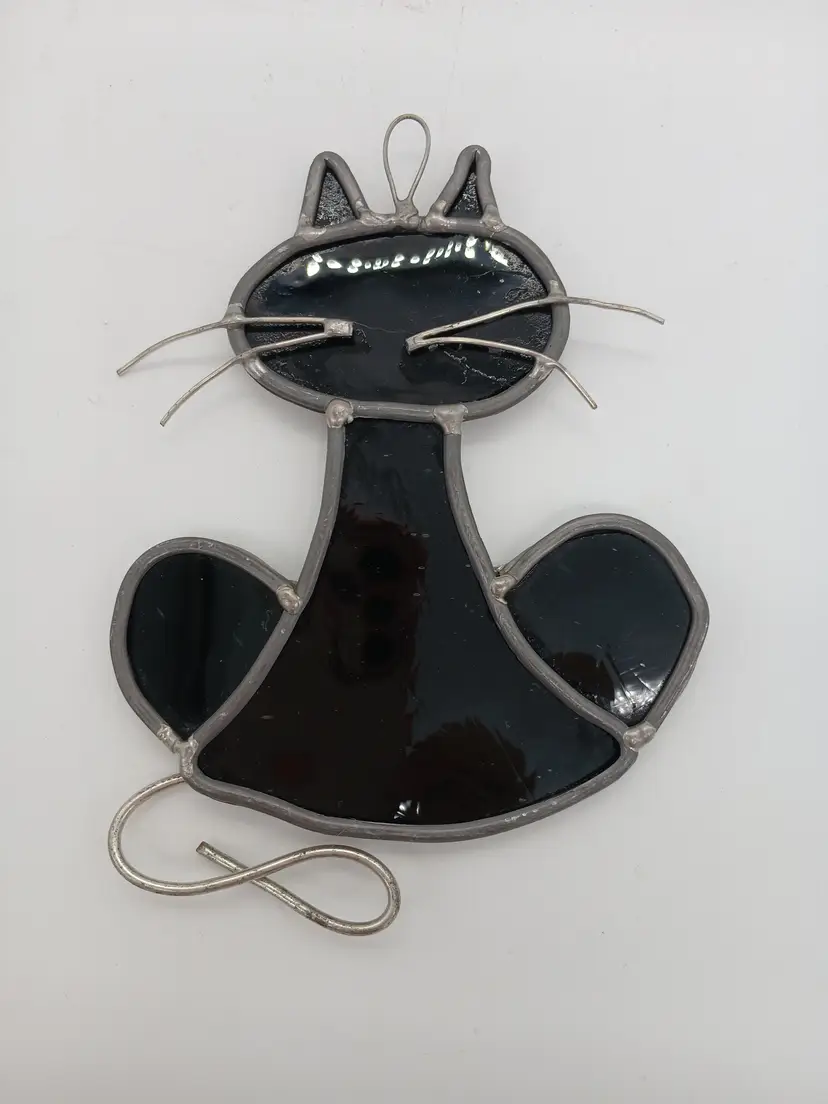 Black Cat Stained Glass Suncatcher