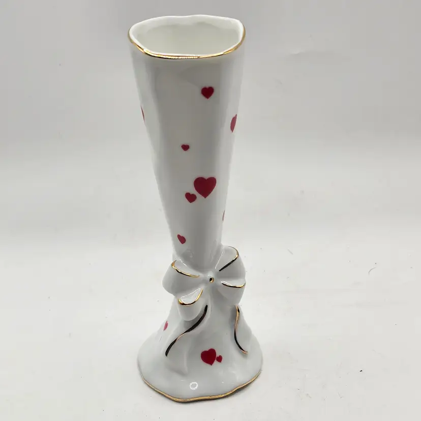 Geo Z. Lefton hearts Vase Vintage 1984 #04386 Valentine's
