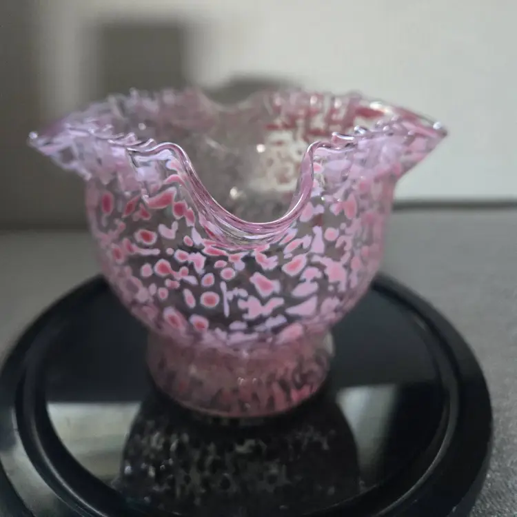Antique Jefferson Pink Coraline Spatter Vase
