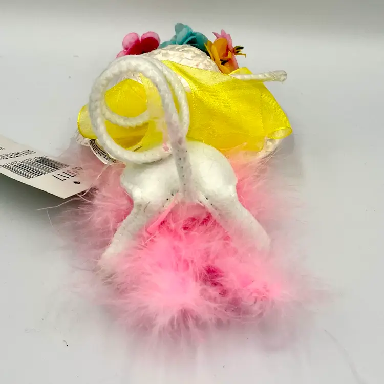 Annalee Dolls Spring 5 " Easter Bonnet Pink Boa Mouse 200717 - 2017 Retired EUC