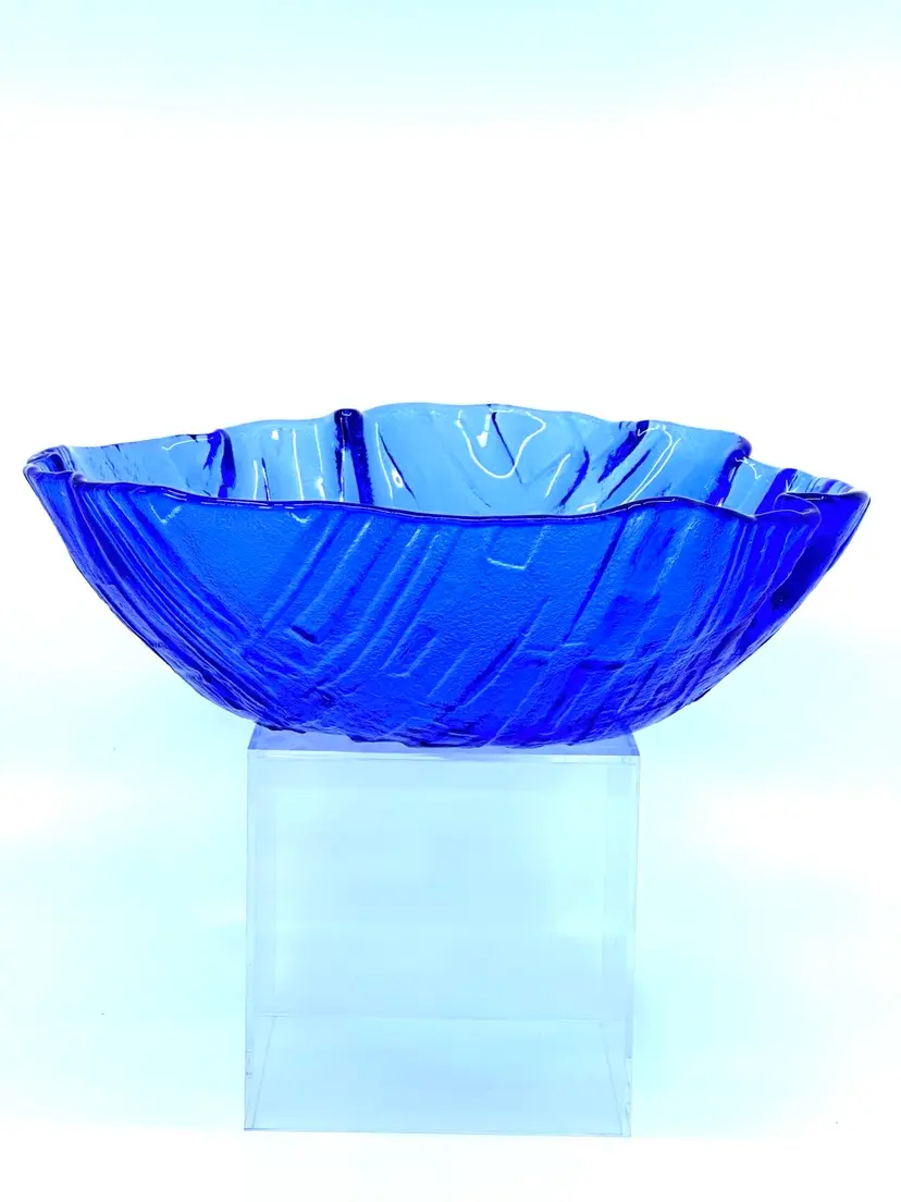 Ruda Sweden, Gote Augustsson Modern Textured Brutalist Cobalt Blue Bowl