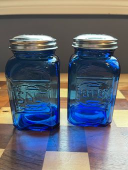 Vintage Cobalt, Blue Salt And Pepper Shakers