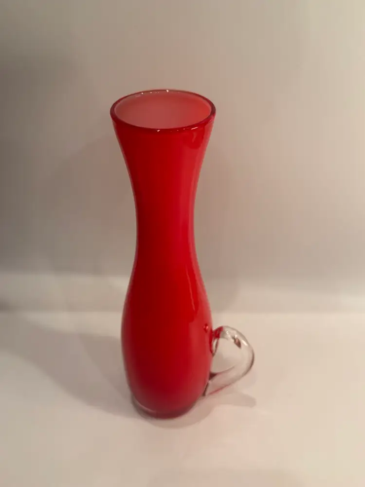 Vintage Enesco Red Glass Bud Vase