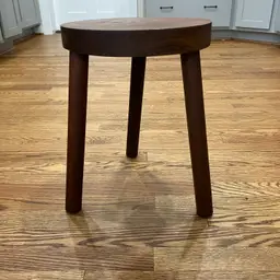 Shaker Stool, 3-legged, Black Walnut, Hand Made, Hand Turned, Very Old