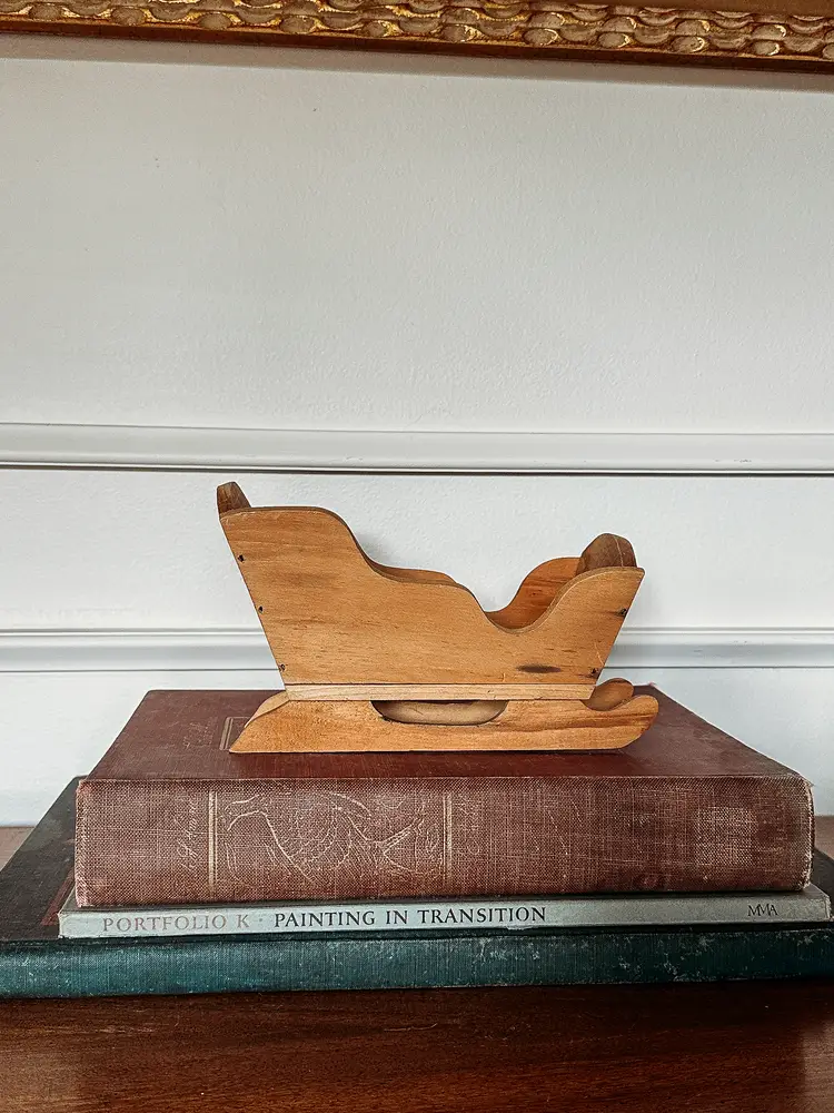 Primative Vintage Wood Santa Sleigh