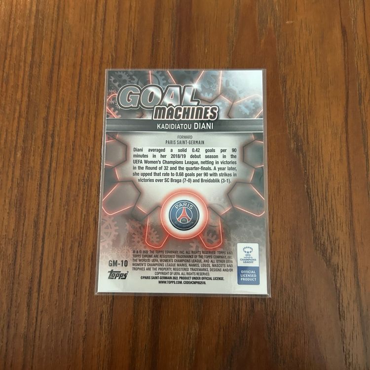 21/22 Topps Chrome UWCL Goal Machines Insert Kadidiatou Diani PSG/Lyon/France