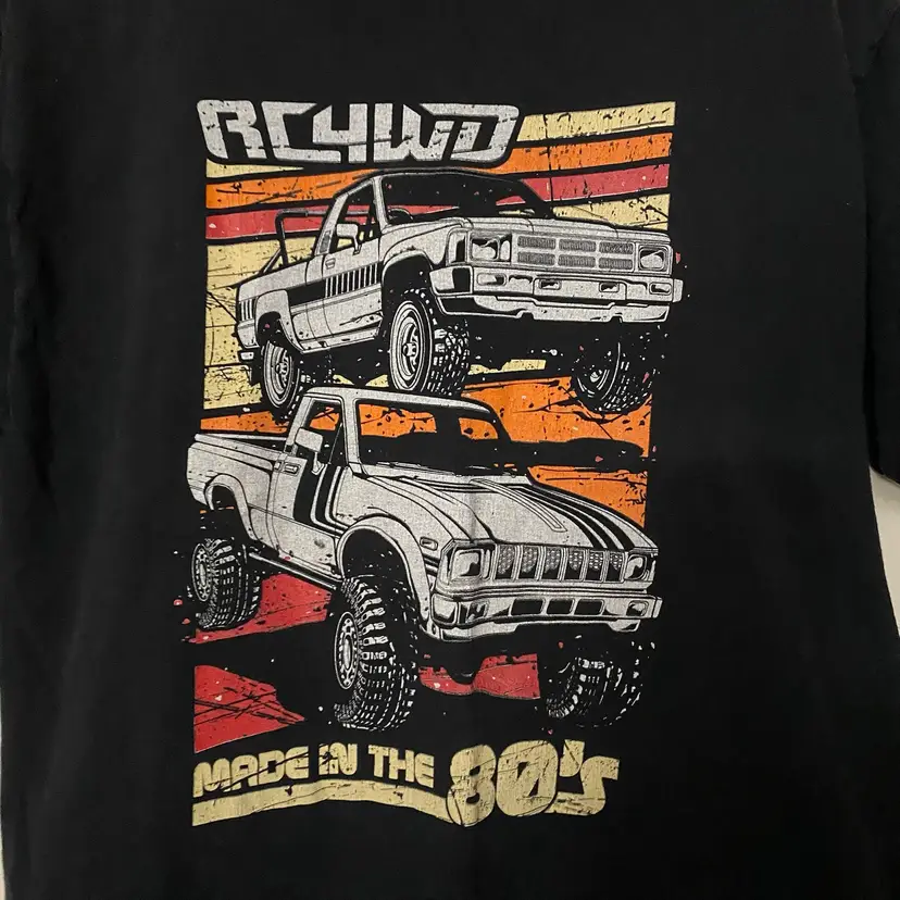 Vintage Mens Graphic Tee T Shirt Black L 40” RC4WD Trucks Truck Made In The 80’s