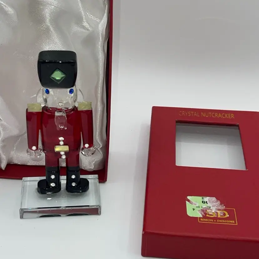 Sparkling Simon Designs Crystal Red Nutcracker Figurine Paperweight Figure