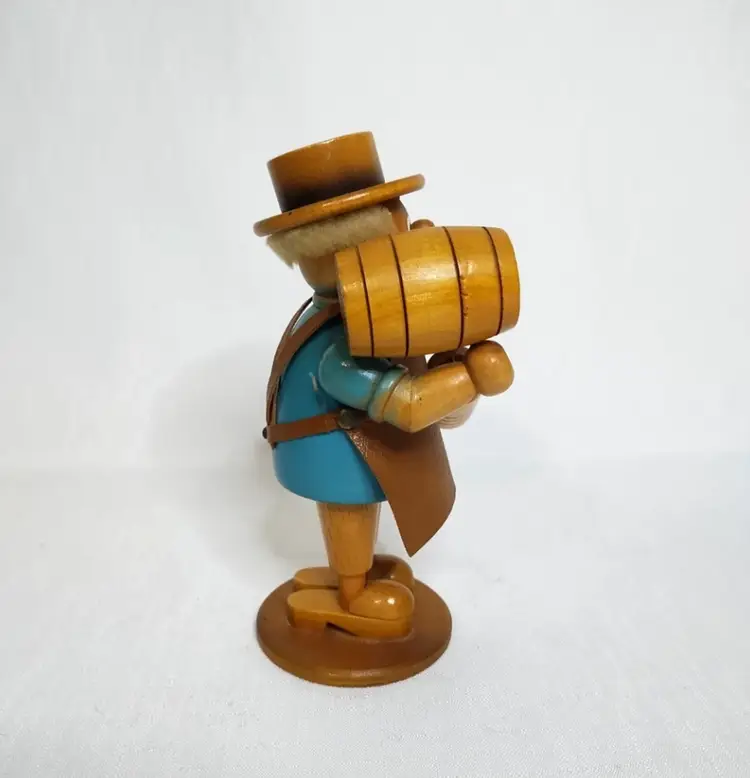 Vintage Steinbach German Beer Barrel Bartender Smoker Wood Incense Burner Stein