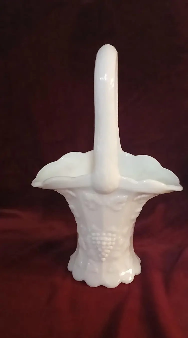 Vintage Westmoreland  Milk Glass Basket and Vase