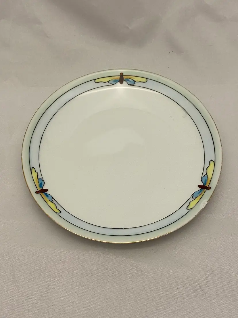 Thomas Sevres Bavaria Bread Plate, Hand-painted Butterflies, Vintage EUC