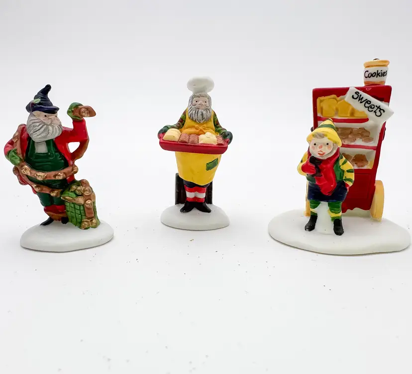 Department 56 Heritage Village Baker Elves Set of 3 Figurines B25