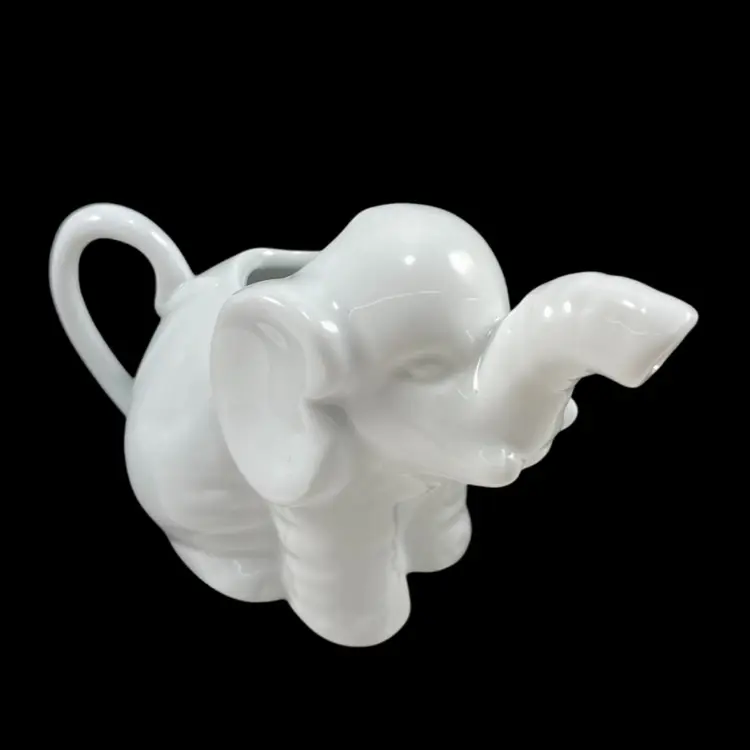 Two’s Company Mini Porcelain Elephant Creamer, Miniature Creamer, Mini Ceramic Pitcher, Figural Creamer, Coffee Creamer, Tea Creamer, Tea Set Accessories