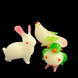 Mini Glass Animal Trio