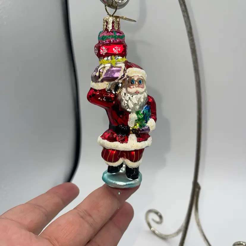 Christopher Radko "Last Minute Shopper" Little Gems 3.5" Santa Ornament Gem