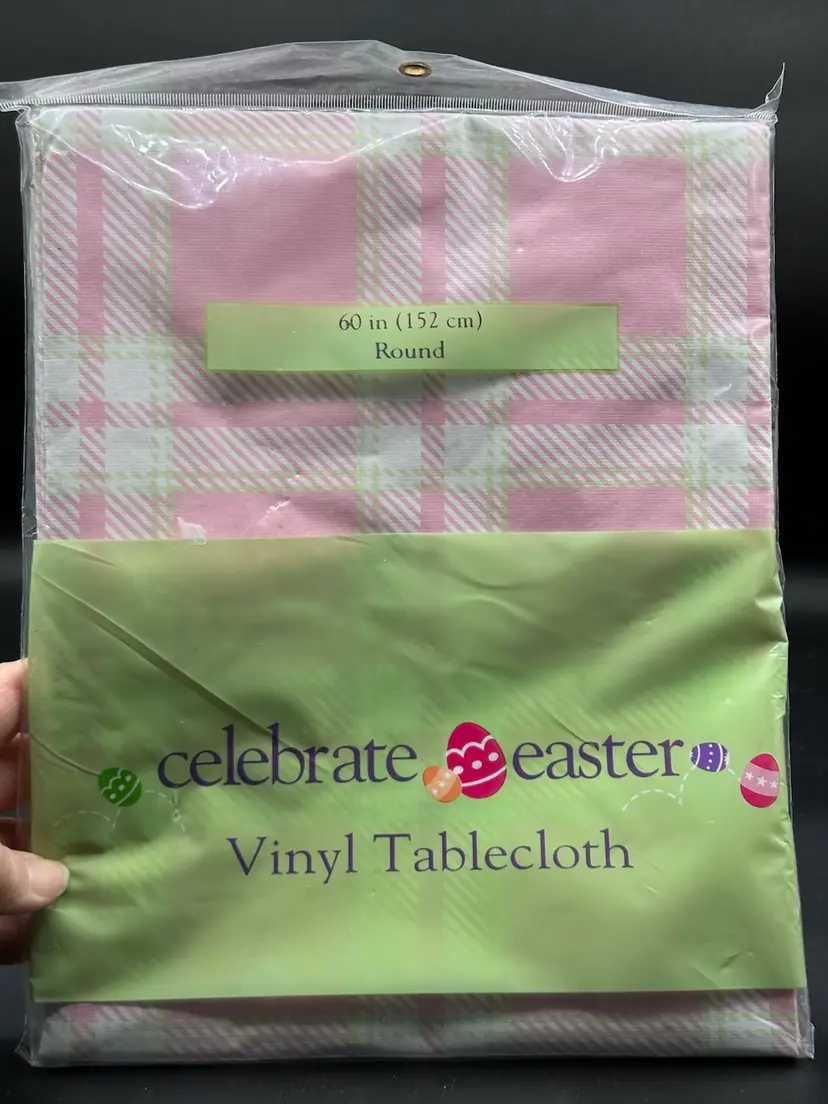 Vintage Kmart Easter 60 Inch Round Tablecloth
