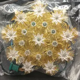 Vintage Gold 9 Point Star Tree Topper Foil and Lights