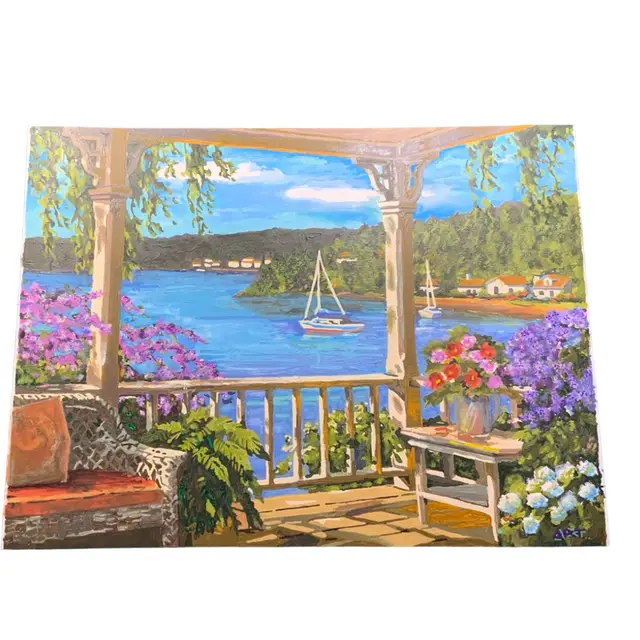 25 “Sail Away” By Art. Signed By Artist 15” By 11” Oil On Art Board