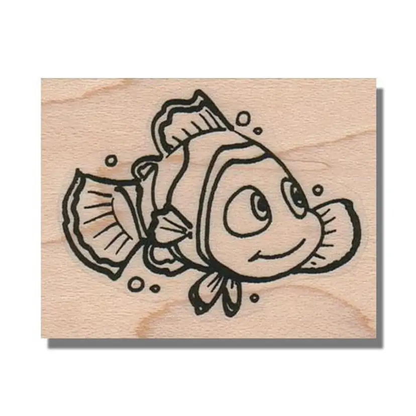 Happy Nemo Fish Rubber Stamp