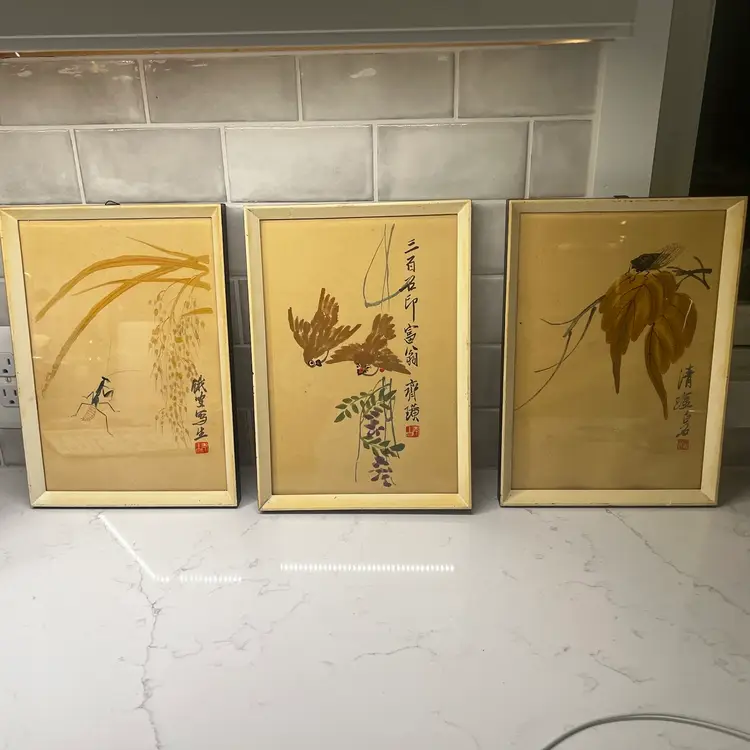 3 Vintage Chinese Print Chi Pai Shih Asian Art Prints, vintage Asian artwork