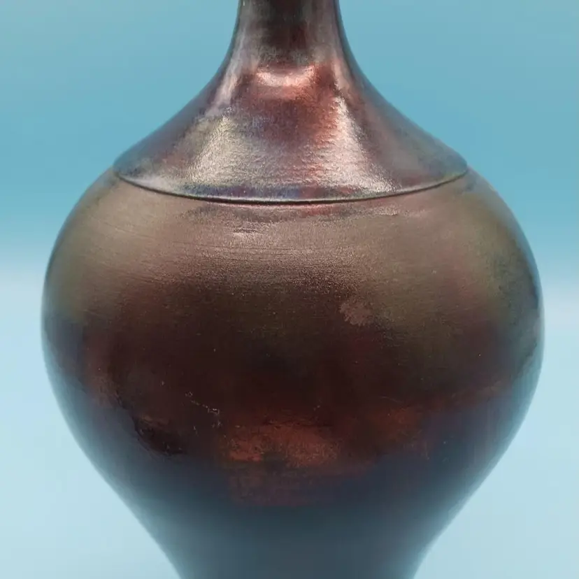 Vintage, Raku Pottery Vase, Signed By Artist.