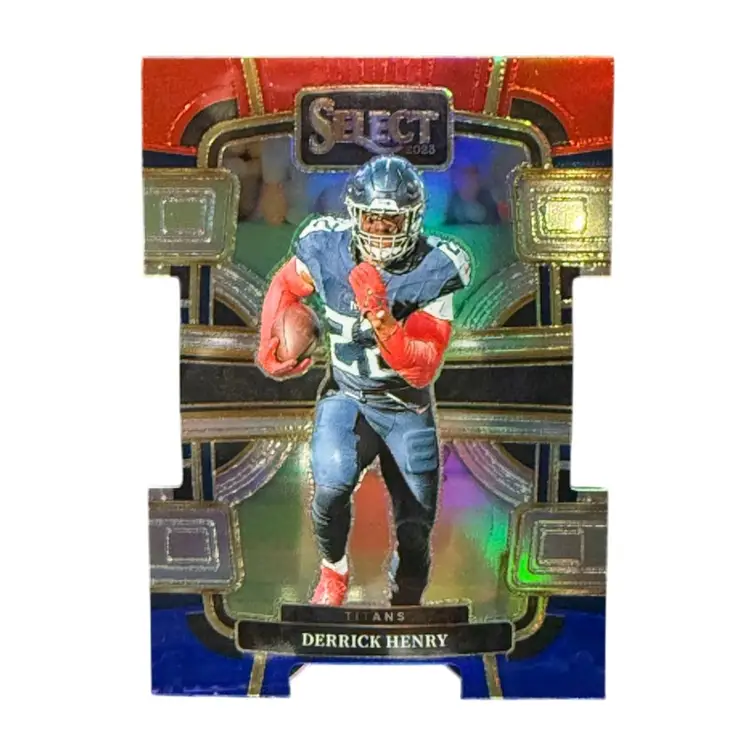 Derrick Henry 2023 Panini Select Concourse #95 Red & Blue Prizm Die-Cut Titans