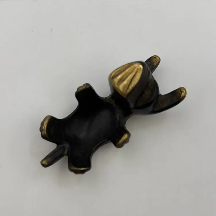 #01 Walter Bosse Bronze/brass Dog  Schnauzer scottish Terrier Egg Cup Ring Holder