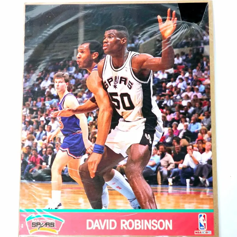 NBA HOOPS David Robinson Photo Card 1990-91 Sealed 8 X 10 L@@K!