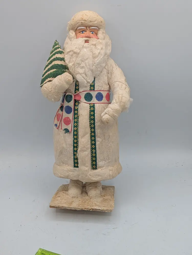 Vintage USSR Spun Cotton Ded Moroz Santa Claus Figurine 12 " Good