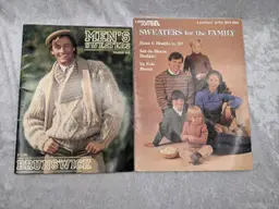 80s Brunswick Mens 842 Sweaters 2 Knitting Pattern Books Womens Leisure Art 313 Kids