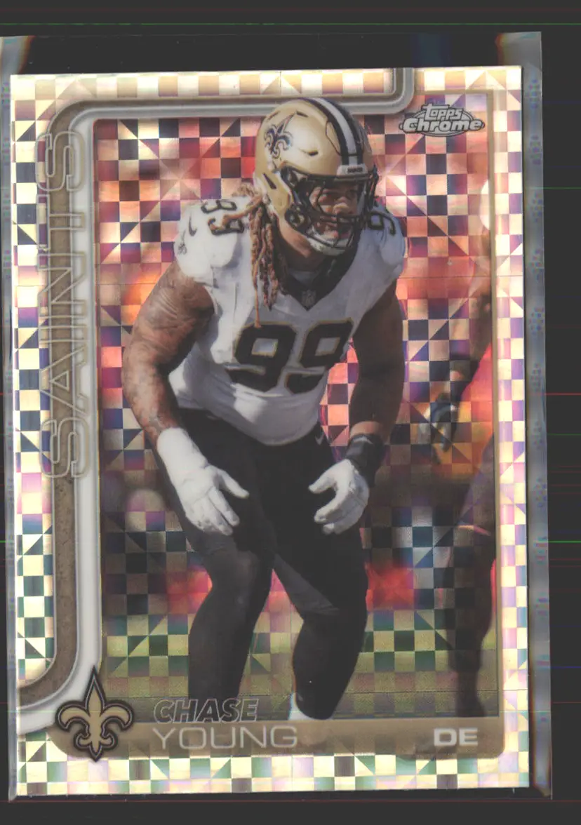Chase Young 2025 Topps Chrome X-Fractor #220 - (142) - New Orleans Saints