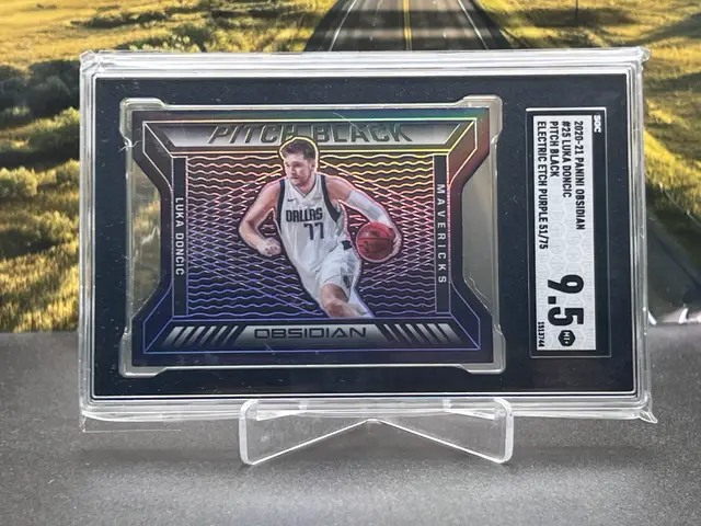 Luka Doncic 2020-21 Obsidian /75 Electric Etch Purple SGC 9.5