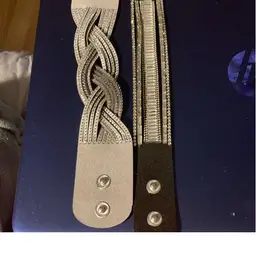 Leather And Rhinestone Snap Bracelets