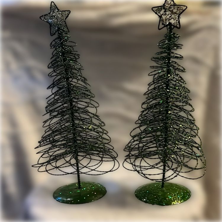 Vintage Metal Green Wire Christmas Tree From Pier 1