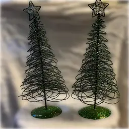 Vintage Metal Green Wire Christmas Tree From Pier 1