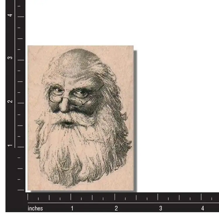 Vintage Santa Face Christmas Rubber Stamp
