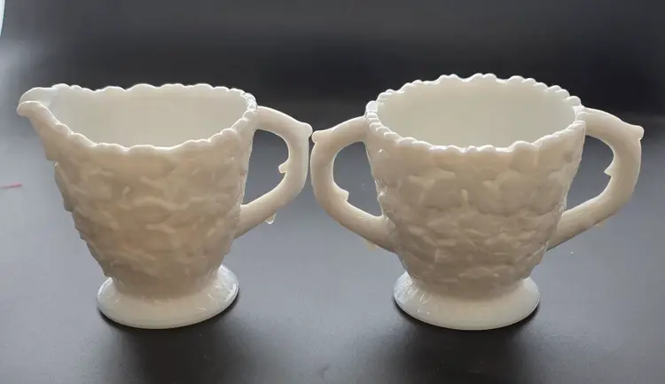 Westmoreland Milk Glass sugar and creamer
