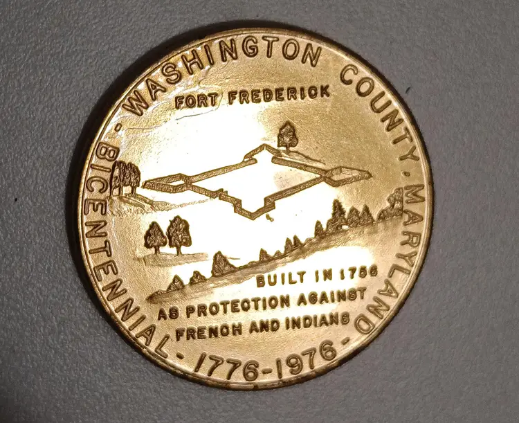 Bicentennial Washington County, Maryland Fort Frederick Medal In Case