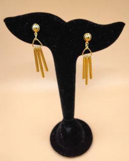 Vintage Dangle Post Gold Plated Earrings 1980's