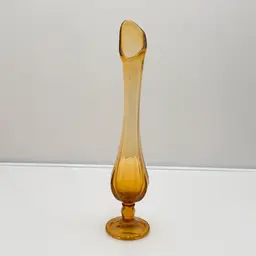 Amber Viking Glass Mid Century Swung Vase