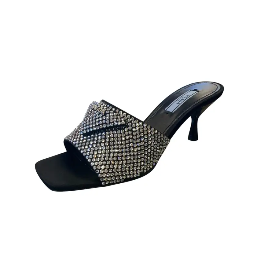 Prada Crystal Embellished Mule SZ 36.5