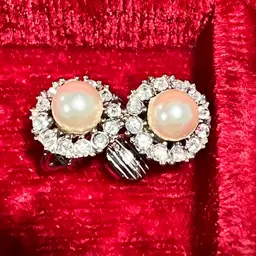 Marvella Rhinestone And Faux Pearl Clip On Earrings