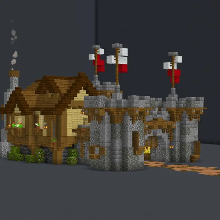 Minecraft Medieval Castle Fort (FULL INTERIOR)