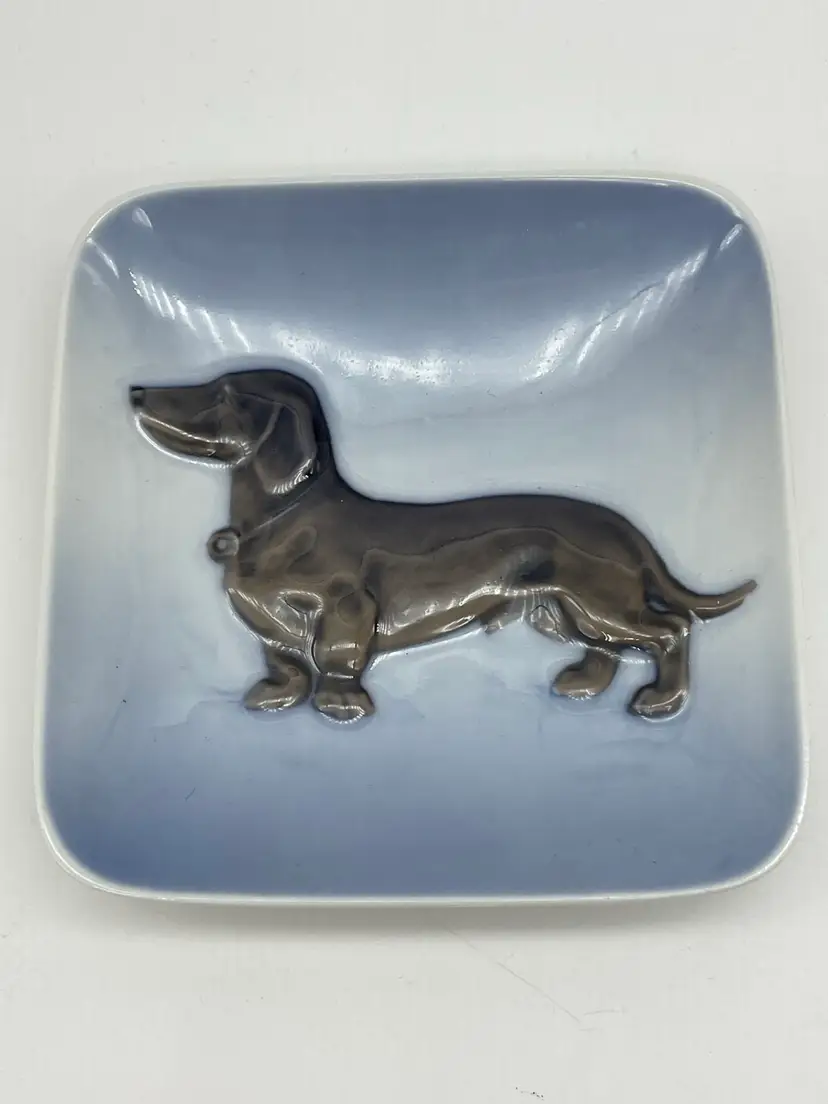 Vintage Royal Copenhagen Dachshund Dish, Trinket Dish