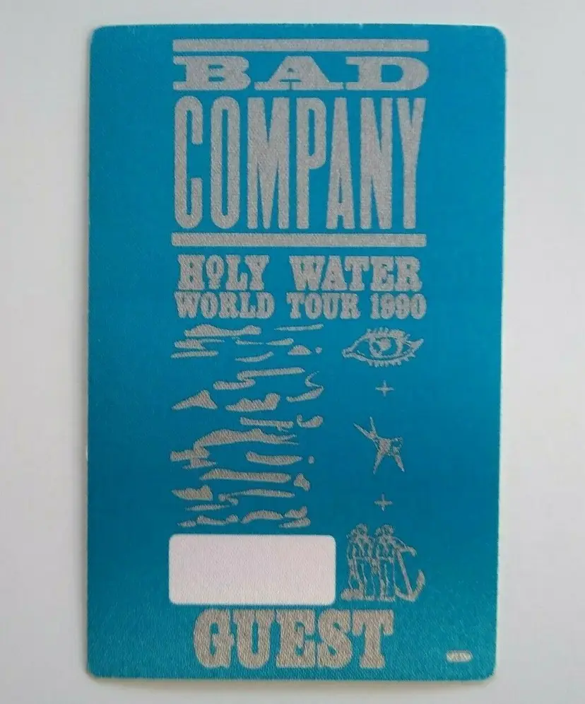 Bad Company Holy Water Backstage Pass Original 1990 Concert Hard Rock Music Blue