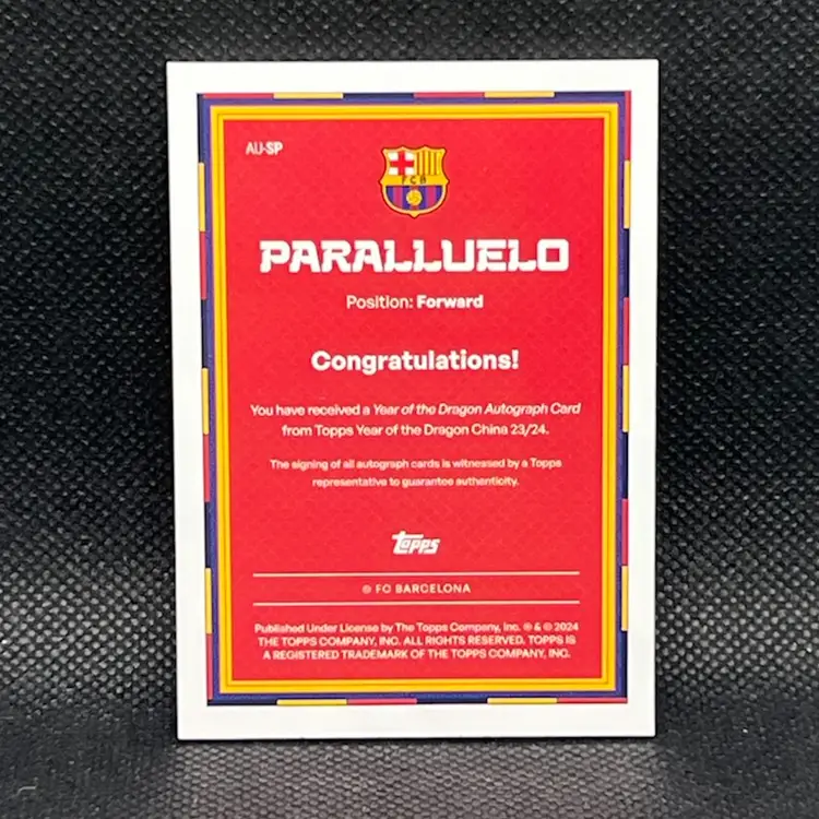 Salma Paralluelo 2023/24 Topps FC Barcelona Year Of The Dragon Autograph Soccer Card